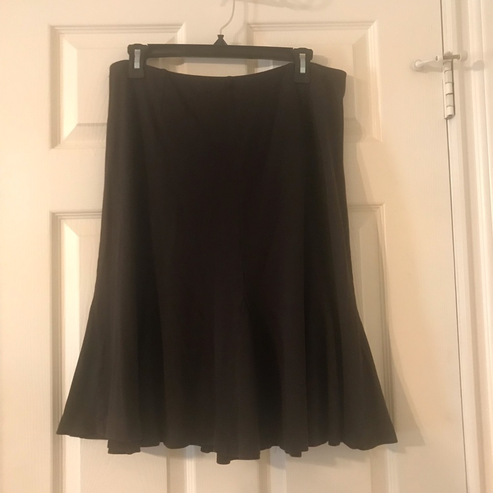 Chaps Brown Elastic Cotton Skirt